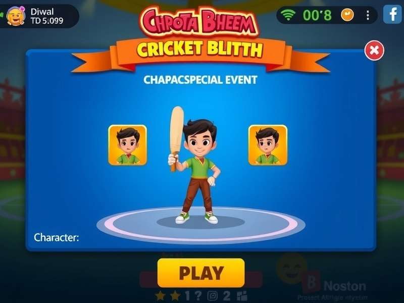 Chhota Bheem Cricket Blitz character selection screen